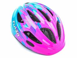 Přilba AUTHOR Flash LED Inmold X8 (162 růžová-neonová/modrá mat) dětská